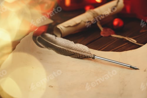 Preview: Writing a letter to Santa composiiton in vintage style