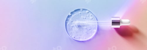 Preview: pipette drops of serum on pastel multicolored background