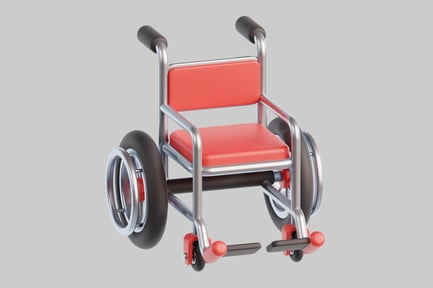 Preview: Compact red wheelchair transport aid