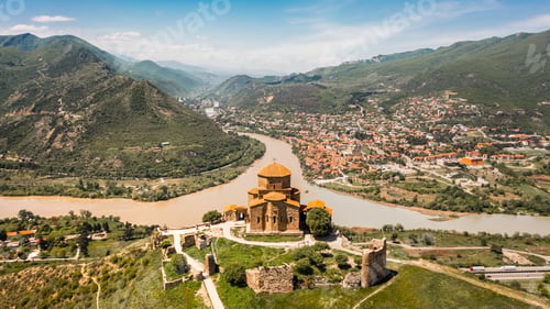 Preview: Aerial view of Jvari Monastery