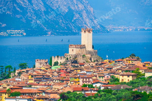 Preview: Scaliger Castle Tower Dominates Malcesine Town on Lake Garda, Italy