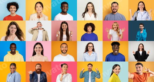 Preview: Joyful, diverse individuals celebrating happiness together