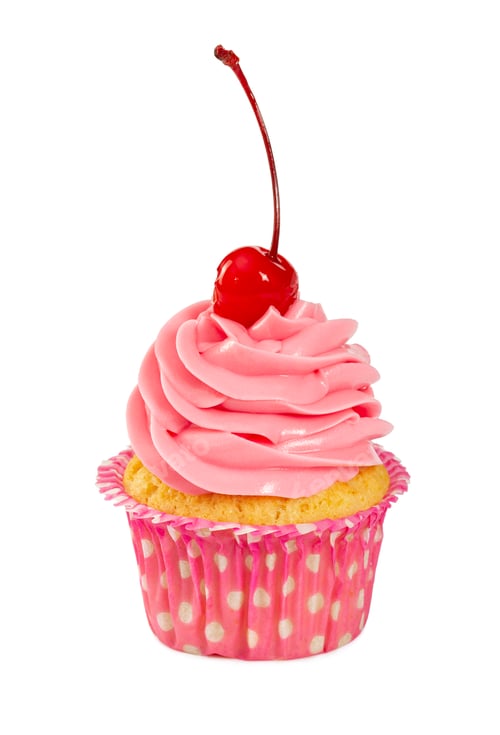 Preview: Cupcake with pink cremei in cocktail cherry