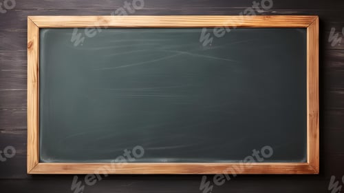 Preview: AI illustration of a chalk blackboard affixed to a wall with a wooden frame