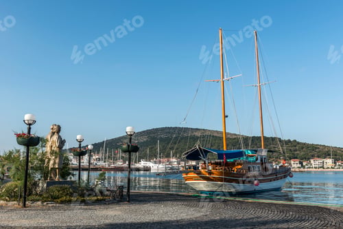 Preview: View of Cesme Marina, from Cesme Castle. Turkey, izmir.