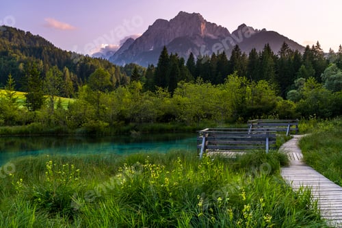Preview: Zelenci Spring in Slovenia. Clear Water in Drava Source. Kranjska Gora Alpine Region