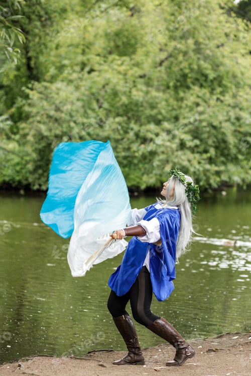 Preview: ethno dance with ribbons. Dancer