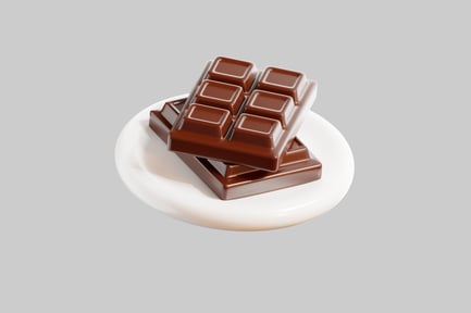 Preview: Chocolate bar stack on dish