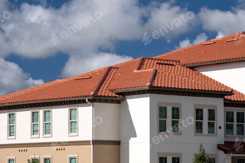 Preview: Tiled roof covering of condo building in Florida.