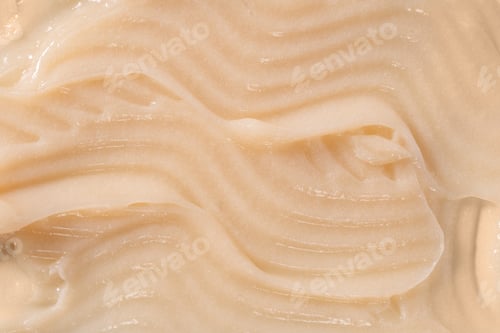Preview: Body care balm, retinol serum, shampoo wavy texture. Hair conditioner cream background. Yellow