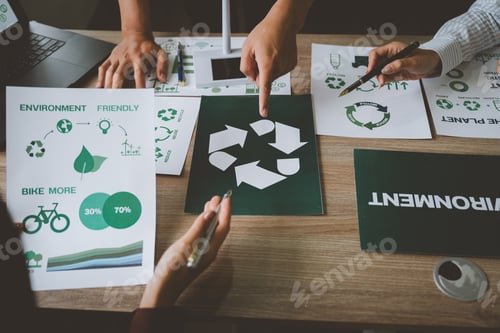 Preview: Business people planning recycling strategy for environmental conservation