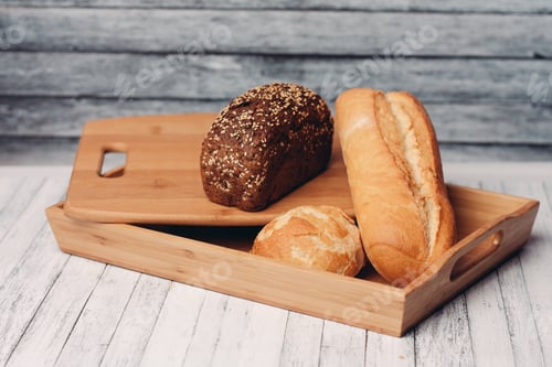 Preview: homemade baking wooden tray snack fresh flavor