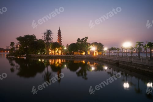 Preview: Water reflection of pagoda in Hanoi
