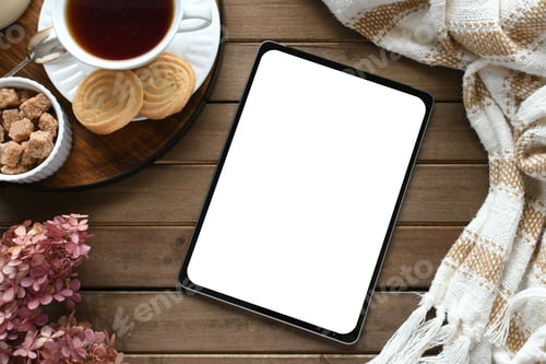 Preview: Blank computer tablet digital device screen mock up for book cover, ad advertisement or website cozy