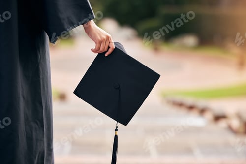 Preview: Cropped shot of an unrecognizable young female student celebrating on graduation day