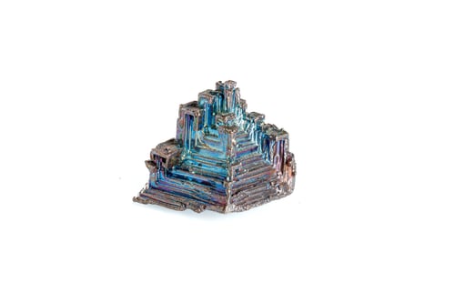 Preview: bismuth mineral stone macro on white background