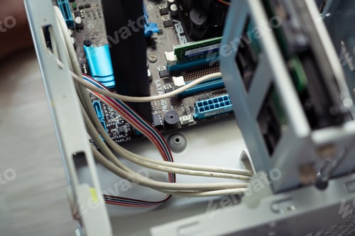 Preview: closeup of the motherboard inside cpu