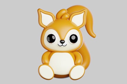 Visualização: Esquilo fofo de desenho animado