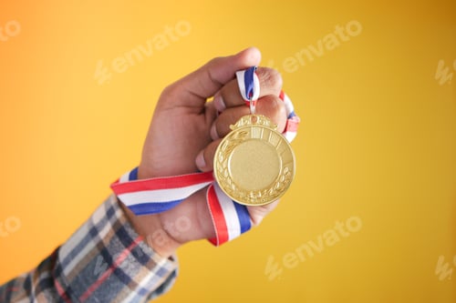 Preview: First Place Throphy against yellow background