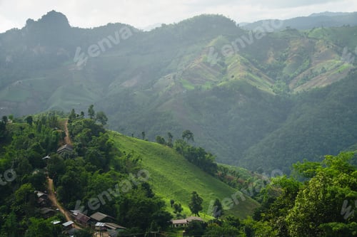Preview: Green mountain scenery,Landscape of green mountains
