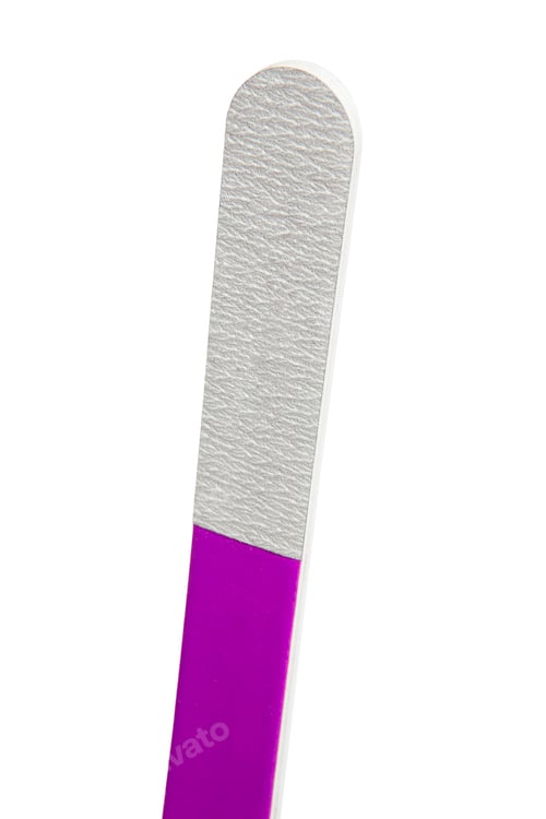 Preview: Nail file and polish isolated on white. Manicure set. Cosmetics