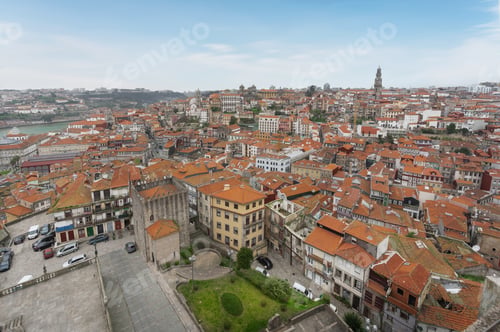 Preview: Aerial view of Porto City with Clerigos Tower - Porto, Portugal