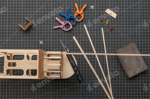 Preview: Armed wooden airplane with radio control