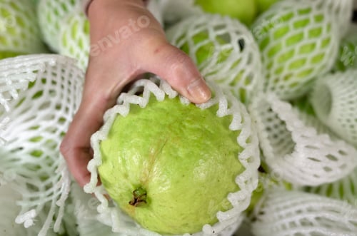 Preview: Fresh Guava Fruit Stack At The Marketplace
