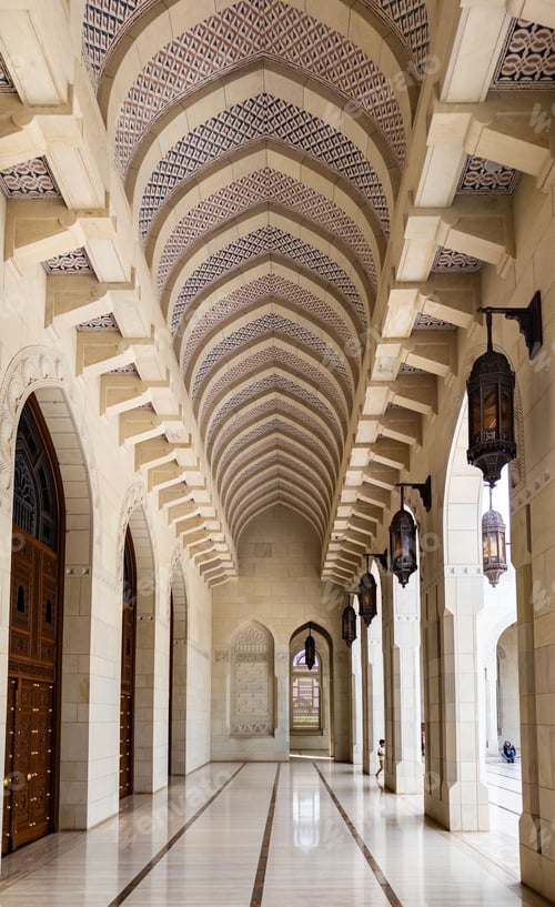 Preview: A stunning corridor with intricate arches and a beautiful tiled floor
