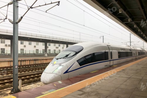 Preview: The high speed train at the platform in a railway station in China.