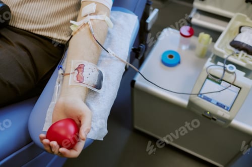 Preview: Donating Blood During Medical Procedure on Arm