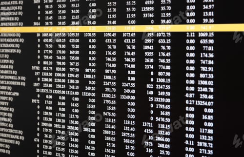Preview: Stock market or forex trading graph and chart for financial investment on monitor screen. Economy