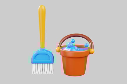 Preview: Cleaning bucket and brush set