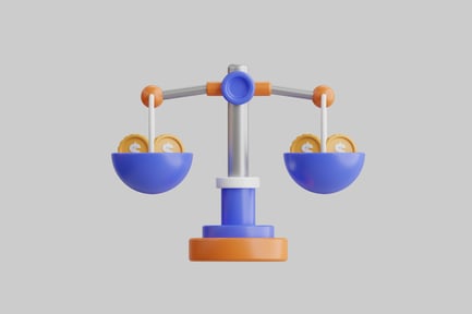 Preview: Balance scale with coins