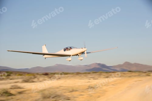 Preview: Propeller plane flying low, Wellington, Western Cape, South Africa