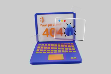 Preview: Error message laptop with bug