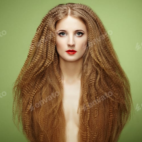 Preview: Portrait of beautiful sensual woman with elegant hairstyle. Per