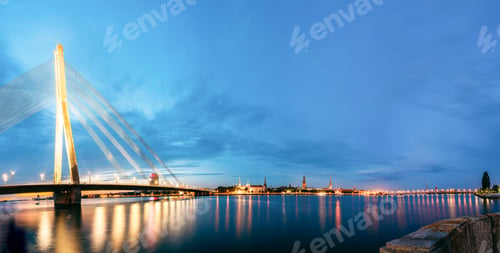 Preview: Vansu Bridge In Riga, Latvia. Shroud Bridge. Cable-Stayed Bridg