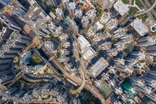 Preview: Tai Koo, Hong Kong 19 March 2019: Top down view of Hong Kong city