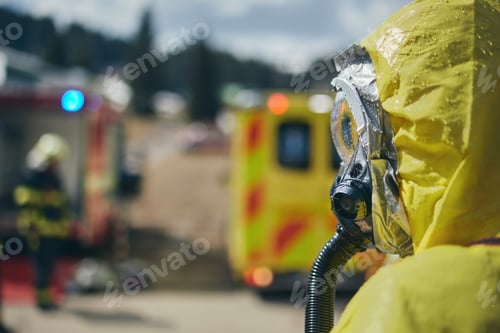 Preview: Member of biohazard team of emergency service