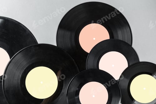 Preview: vintage vinyl on gray background