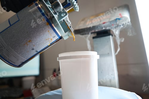 Preview: Paint mixing and color matching process before painting