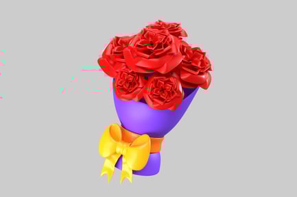 Vista previa: Ramo de rosas con cinta