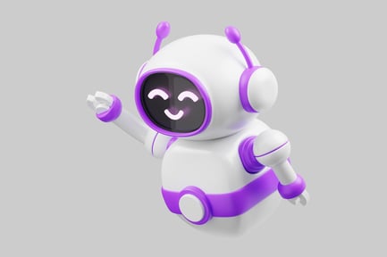 Preview: Cute smiling robot character