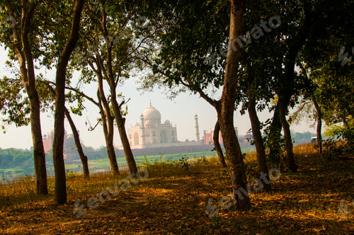 Preview: Taj Mahal as seen from across the Yamuna River, Agra, India.