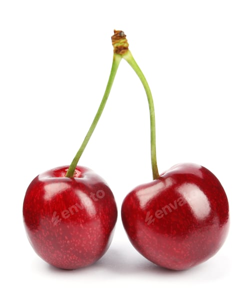 Preview: Delicious ripe sweet cherries on white background
