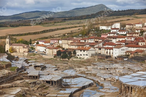Preview: Antique salt platforms in Basque Country. Salinas de Anana. Spain
