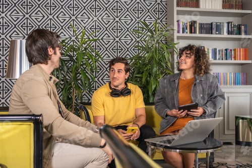Preview: Young business people clothes in a meeting in an hotel