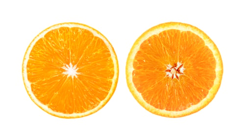 Preview: orange slice isolated on a white background. top view