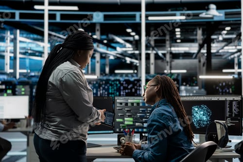 Preview: Data center coworkers using artificial intelligence visualization tools